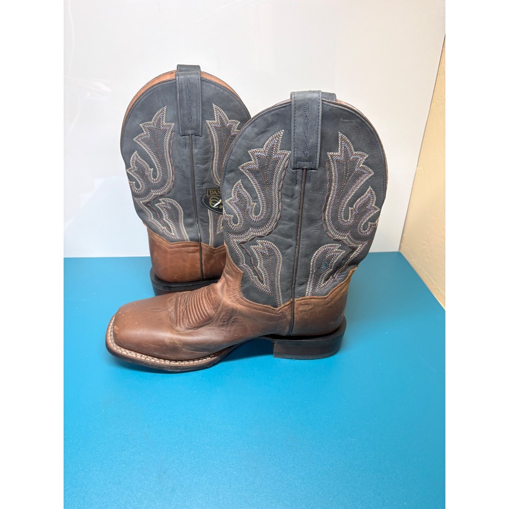 Dan Post Mens 8.5D Winslow Brown Black Leather Square Toe Cowboy Boots DP4556 - Picture 12 of 16